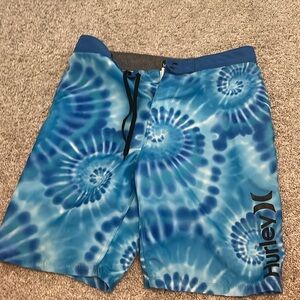 Hurley, blue, tie dye bathing suit.